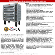 BakeMax Electric Artisan Stone Deck Ovens 3 Pan Wide, 1 to 4 decks Bakery Wholesalers