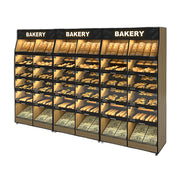 Palram Bakery Backwall Gondola Display System (3-Unit Set) with Open Compartments & Storage – 120"W Total (3 × 40"W x 78"H x 20"D, Up to 72 SKU Capacity) - Donut-Equipment.com