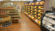 Palram Bakery Backwall Gondola Display System (3-Unit Set) with Open Compartments & Storage – 120"W Total (3 × 40"W x 78"H x 20"D, Up to 72 SKU Capacity) - Donut-Equipment.com