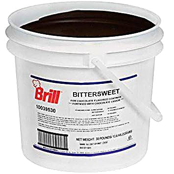Brill Bittersweet Chocolate Fudge Base for Icings and Glaze - 30 pound pail Bakery Wholesalers
