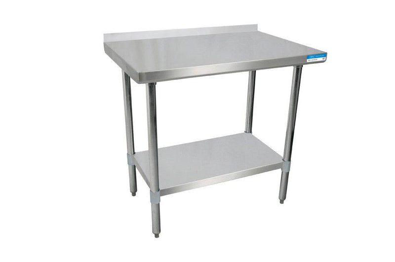 72" X 30" T-430 18 GA Table Stainless Steel Top, Shelf and Legs - Donut-Equipment.com