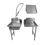 BK Resources 26" Left-Side Rinse Table Kit, 16-Gauge Stainless Steel - Donut-Equipment.com