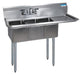 BK Resources Stainless Steel 3 Compartment Convenience Store Sink w/ 15" Right Drainboard – 14"L x 10"W x 10"D Bowls - Donut-Equipment.com