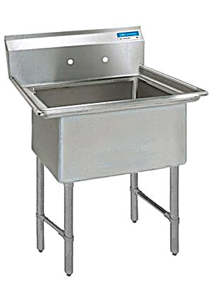 BK Resources Stainless Steel 1 Compartment Sink w/ 10" Riser – 20"L x 16"W x 14"D Bowl - Donut-Equipment.com