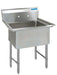 BK Resources Stainless Steel 1 Compartment Sink w/ 10" Riser – 24"L x 24"W x 14"D Bowl - Donut-Equipment.com