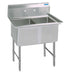 BK Resources Stainless Steel 2 Compartment Sink w/ 10" Riser – 20"L x 16"W x 14"D Bowls - Donut-Equipment.com