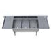 BK Resources Stainless Steel 3 Compartment Sink w/ 10" Riser & Drainboards – 24"L x 18"W x 14"D Bowls - Donut-Equipment.com