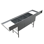 BK Resources Stainless Steel 3 Compartment Sink w/ 10" Riser & Drainboards – 24"L x 18"W x 14"D Bowls - Donut-Equipment.com