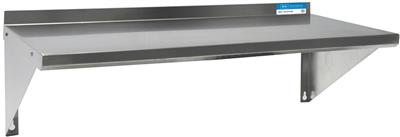 BK Resources 12" x 60" Stainless Steel T-430 18 Gauge Wall Shelf - Donut-Equipment.com