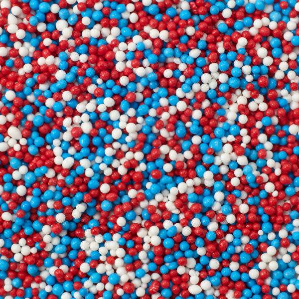 Red, White and Blue Nonpareils Sprinkles 30 oz Bakery Wholesalers