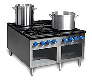 Comstock-Castle 2CSP36 36" Gas Stock Pot Range, Cabinet Base, Cast Iron Grates, Stainless Steel Construction, 440,000 BTU - Bakery Wholesalers