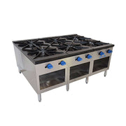 Comstock-Castle 2CSP54 54" Gas Stock Pot Range, Cabinet Base, Cast Iron Grates, Stainless Steel Construction, 660,000 BTU - Bakery Wholesalers