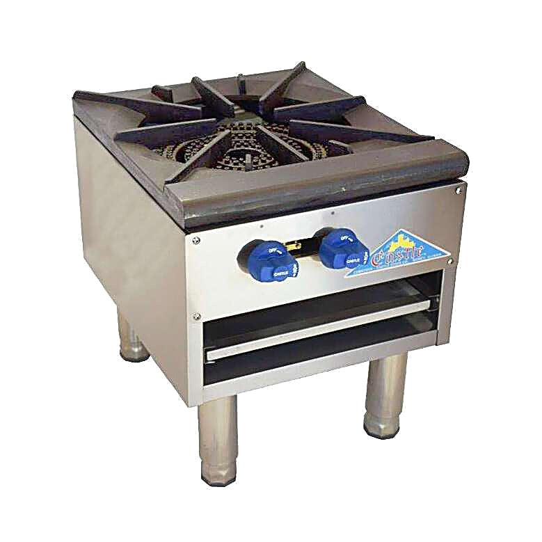 Comstock-Castle CCSP-1 18" Gas Stock Pot Range, 1 Double Burner, Cabinet Base, 110,000 BTU, Stainless Steel Front - Bakery Wholesalers