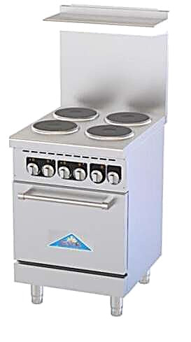 Comstock-Castle CS-ER24-208 24" Electric Restaurant Range, Thermostat Controls, Adjustable Feet, Stainless Steel Construction, 208V, 2.6 kW - Bakery Wholesalers