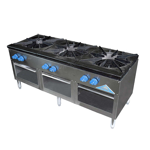 Comstock-Castle CSP54 54" Gas Stock Pot Range, Cabinet Base, 270,000-330,000 BTU, Stainless Steel Front - Bakery Wholesalers