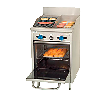 Comstock-Castle F318-12-1RB 24" Gas Restaurant Range, 12" Griddle, 12" Radiant Broiler, Single Standard Oven, Stainless Steel Front, 70,000 BTU - Bakery Wholesalers