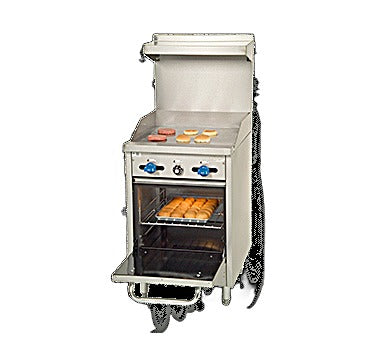 Comstock-Castle F318-24 24" Gas Restaurant Range, 24" Griddle, Single Standard Oven, Stainless Steel Front, 65,000 BTU - Bakery Wholesalers