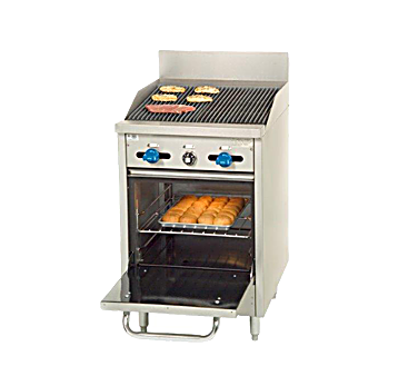 Comstock-Castle F318-2RB 24" Gas Restaurant Range, 24" Radiant Broiler, Single Standard Oven, Stainless Steel Front, 75,000 BTU - Bakery Wholesalers