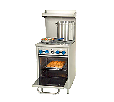 Comstock-Castle F318 24" Gas Restaurant Range, 4 Open Burners, Single Standard Oven, Stainless Steel Front, 132,000 BTU - Bakery Wholesalers