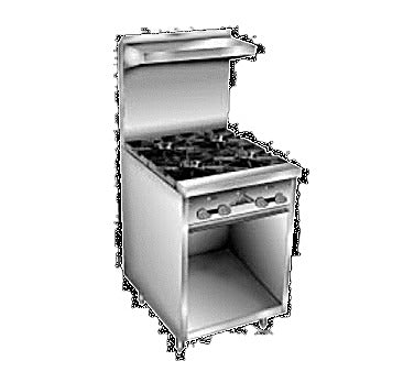 Comstock-Castle F32 24" Gas Restaurant Range, 4 Open Burners, Cabinet Base, Stainless Steel Front, 96,000 BTU - Bakery Wholesalers