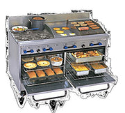 Comstock-Castle F3226-18-1.5RB 60" Gas Restaurant Range, 4 Open Burners, 18" Griddle, 18" Radiant Broiler, 2 Standard Ovens, Stainless Steel Front, 244,000 BTU - Bakery Wholesalers