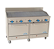 Comstock-Castle F3226-5RB 60" Gas Restaurant Range, 60" Radiant Broiler, 2 Standard Ovens, Stainless Steel Front, 185,000 BTU - Bakery Wholesalers