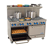 Comstock-Castle F3226 60" Gas Restaurant Range, 10 Open Burners, 2 Standard Ovens, Stainless Steel Front, 330,000 BTU - Bakery Wholesalers