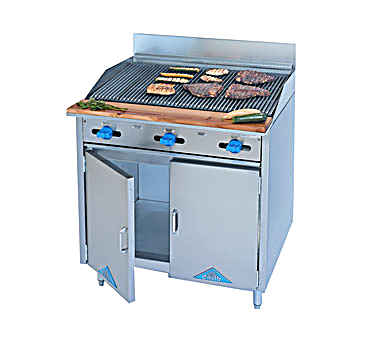 Comstock-Castle F33-3RB 36" Gas Restaurant Range, 36" Radiant Broiler, Cabinet Base, Stainless Steel Front, 93,000 BTU - Bakery Wholesalers