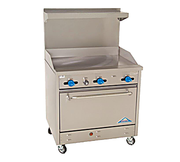 Comstock-Castle F330-36 36" Gas Restaurant Range, 36" Manual Griddle, Single Standard Oven, Stainless Steel Front, 102,000 BTU - Bakery Wholesalers