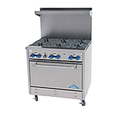 Comstock-Castle F330 36" Gas Restaurant Range, 6 Open Burners, Single Standard Oven, Stainless Steel Front, 192,000 BTU - Bakery Wholesalers