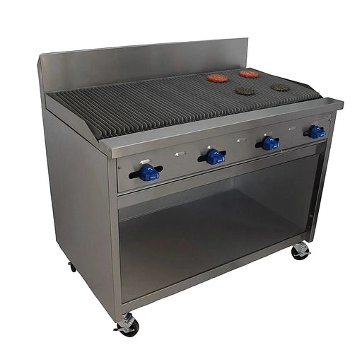 Comstock-Castle F34-4RB 48" Gas Restaurant Range, Radiant Broiler, Cabinet Base, Stainless Steel Front, 100,000 BTU - Bakery Wholesalers