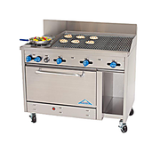 Comstock-Castle F3430-4RB 48" Gas Restaurant Range, 48" Radiant Broiler, Single Standard Oven, Stainless Steel Front, 130,000 BTU - Bakery Wholesalers