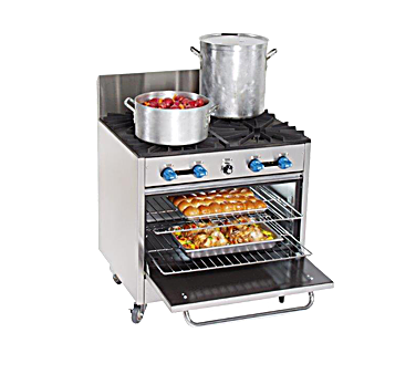 Comstock-Castle FK430 36" Gas Restaurant Range, 4 Open Burners, Single Standard Oven, Stainless Steel Front, 160,000 BTU - Bakery Wholesalers