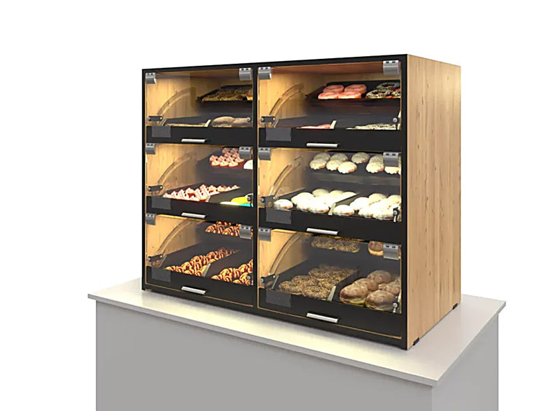 Palram Countertop Bakery Display Case with Illuminated Soft-Close Drawers & Tempered Glass – 40"W x 32"H x 20"D - Donut-Equipment.com