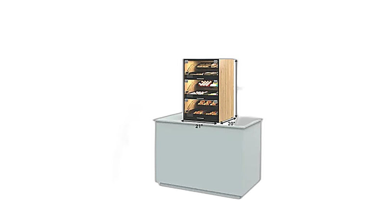 Palram Countertop Bakery Display Case with Illuminated Soft-Close Drawers & Tempered Glass – 21"W x 32"H x 20"D - Donut-Equipment.com