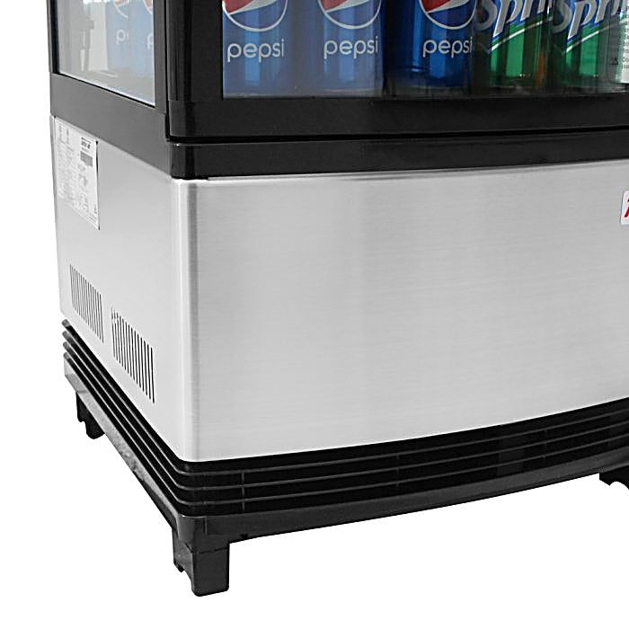Turbo Air CRT-77-1R-N 17" Diamond Series Glass Sided Countertop Display Refrigerator – One Section, Rear Access, LED Lighting, 115v - Donut-Equipment.com