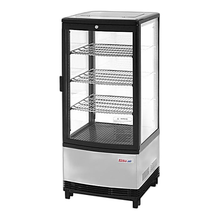Turbo Air CRT-77-1R-N 17" Diamond Series Glass Sided Countertop Display Refrigerator – One Section, Rear Access, LED Lighting, 115v - Donut-Equipment.com