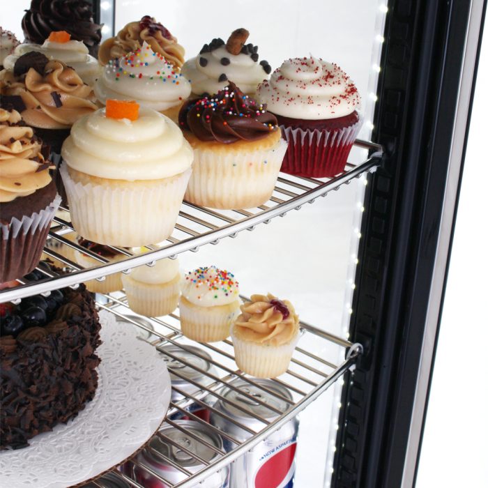 Turbo Air CRT-77-2R-N 17" Diamond Series Countertop Display Refrigerator – Pass-Thru Access, Swing Doors, Stainless Steel Finish, 115v - Bakery Wholesalers