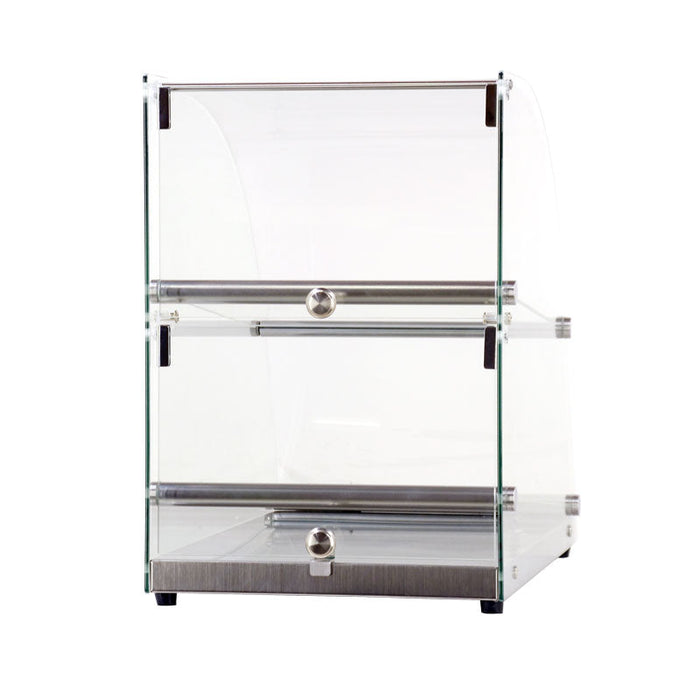 Omcan 14" Countertop Food Display Case with Curved Front Glass – 70L Capacity Bakery & Pastry Merchandiser Display Case