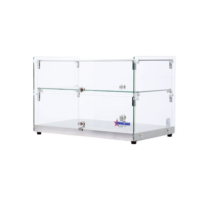 Omcan 22" Countertop Food Display Case with Square Front Glass – 50L Capacity Bakery & Pastry Merchandiser Display Case