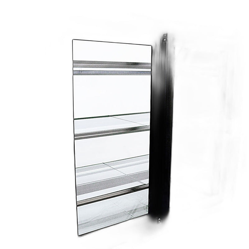 Omcan 36″ Curved Glass Floor Refrigerated Display Showcase – 10.95 Cu. Ft. (310L), Three-Shelf Stainless Steel Bakery & Merchandising Display Cooler