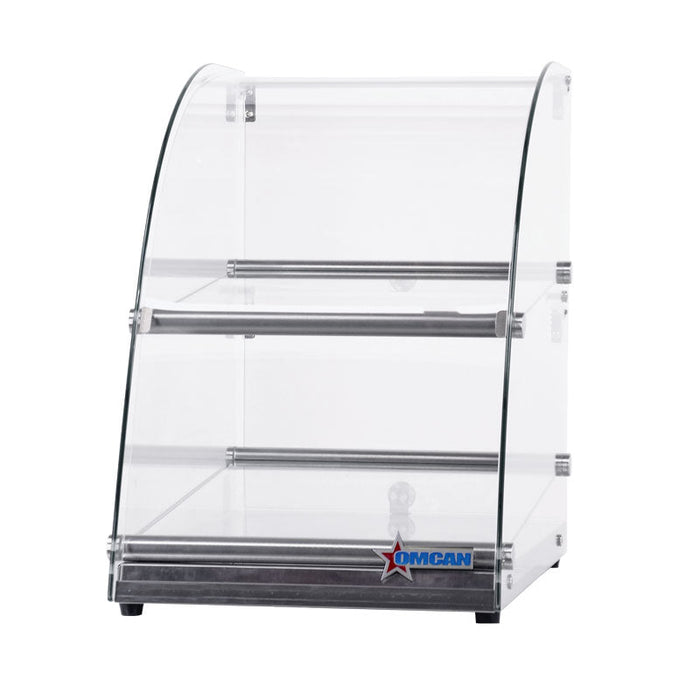 Omcan 14" Countertop Food Display Case with Curved Front Glass – 70L Capacity Bakery & Pastry Merchandiser Display Case