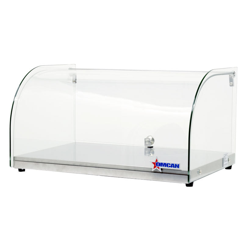 Omcan 22" Countertop Food Display Case with Curved Front Glass – 25L Capacity Bakery & Pastry Merchandiser Display Case