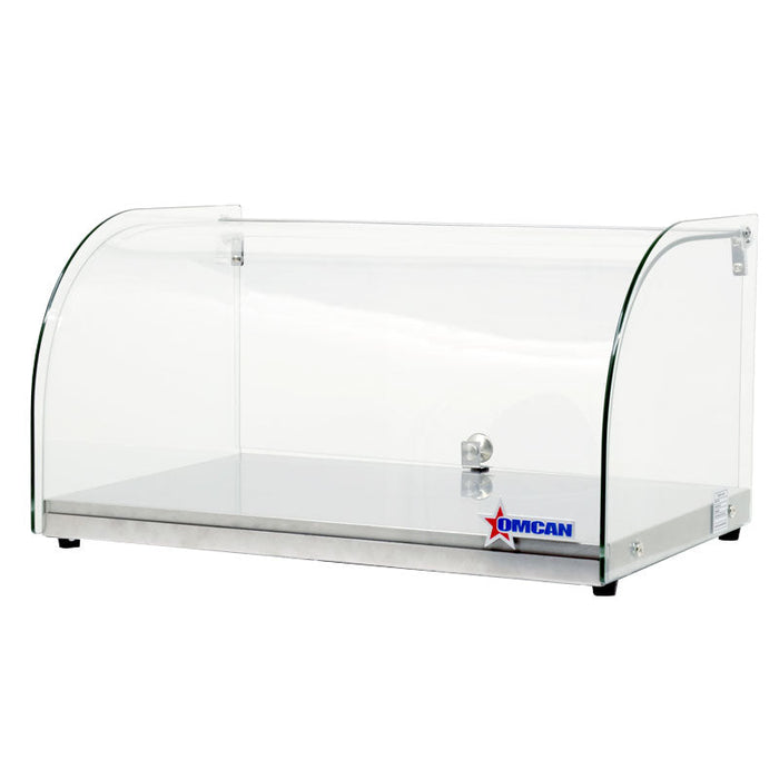 Omcan 22" Countertop Food Display Case with Curved Front Glass – 25L Capacity Bakery & Pastry Merchandiser Display Case