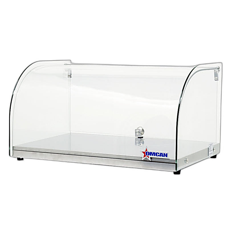 Omcan 22" Countertop Food Display Case with Curved Front Glass – 25L Capacity Bakery & Pastry Merchandiser Display Case