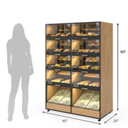 Palram Bakery Display Endcap with Illuminated Compartments & Open Bottom Storage – 40"W x 60"H x 20"D - Donut-Equipment.com