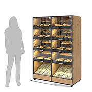 Palram Bakery Display Endcap with Illuminated Compartments & Open Bottom Storage – 40"W x 60"H x 20"D - Donut-Equipment.com
