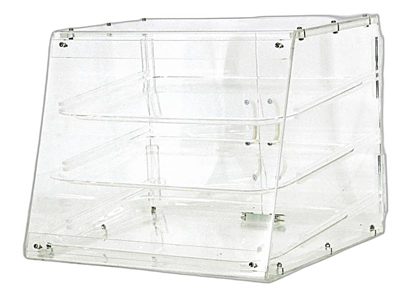 Omcan Acrylic Display Case with 3 Trays – Clear Countertop Bakery & Pastry Display Case