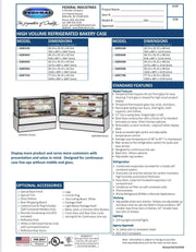 Federal SGR3642 Refrigerated High Volume Series Display Case 36" x 35.31" x 42" - Bakery Wholesalers