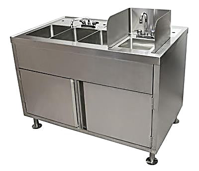 BK Resources Food Truck Wash Station with Legs – 3 Compartment Sink • Hand Wash Sink - Donut-Equipment.com